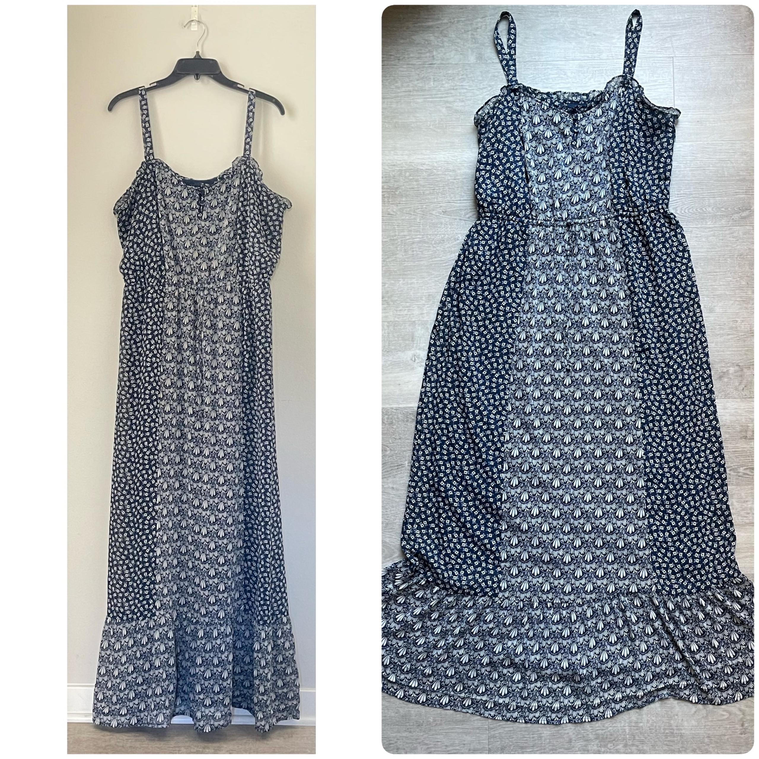 Gap Factory Floral Spaghetti Strap Maxi Dress Size XL Y2K Dainty