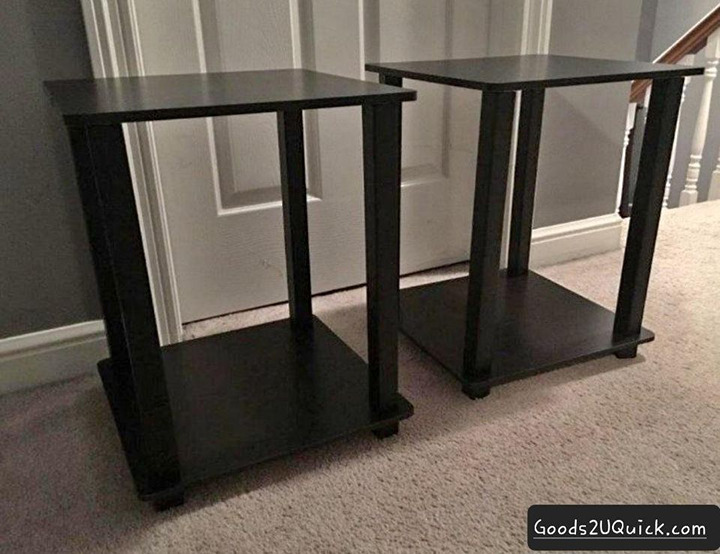 2 Pack End Tables Sturdy Living Room Furniture 15.6 L x 15.6 W x 19.6 H