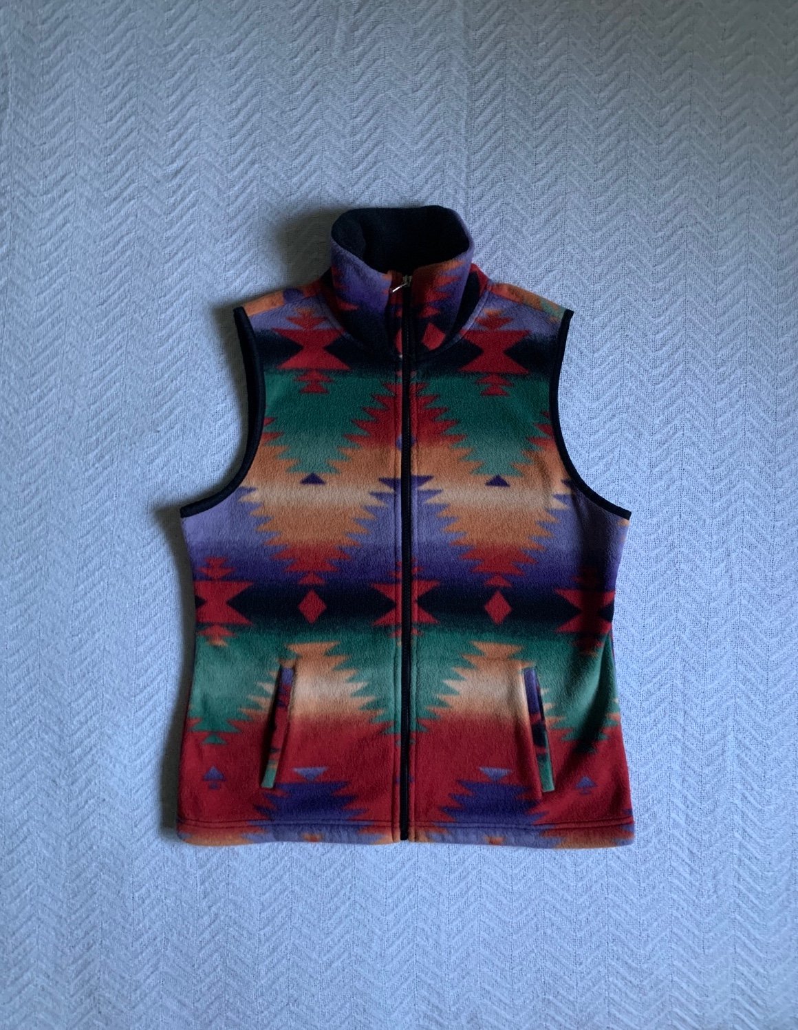Y2K Chaps Sport Aztec Southwestern Tribal Full Zip Fleece