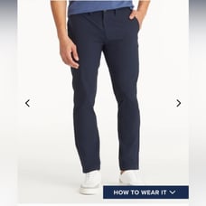 New Mens Untuckit Chancellor Straight Fit Wrinkle Resistant Navy Blue Pants