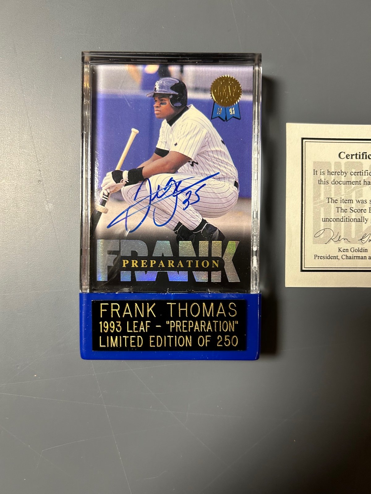 Frank Thomas 1993 Leaf Auto #/250 COA