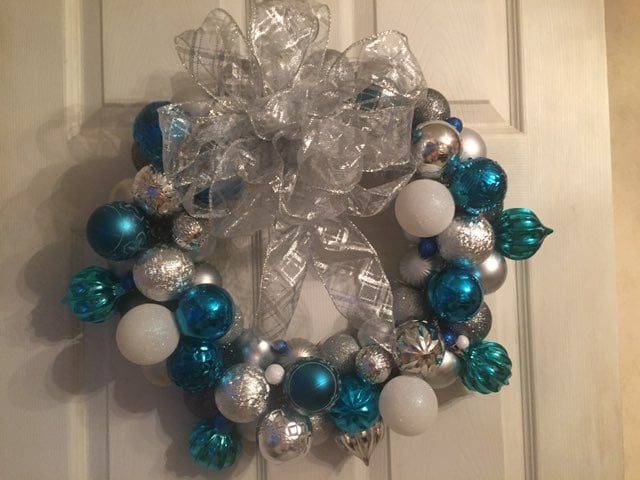 Hanukkah ball wreath-NEW-Handmade