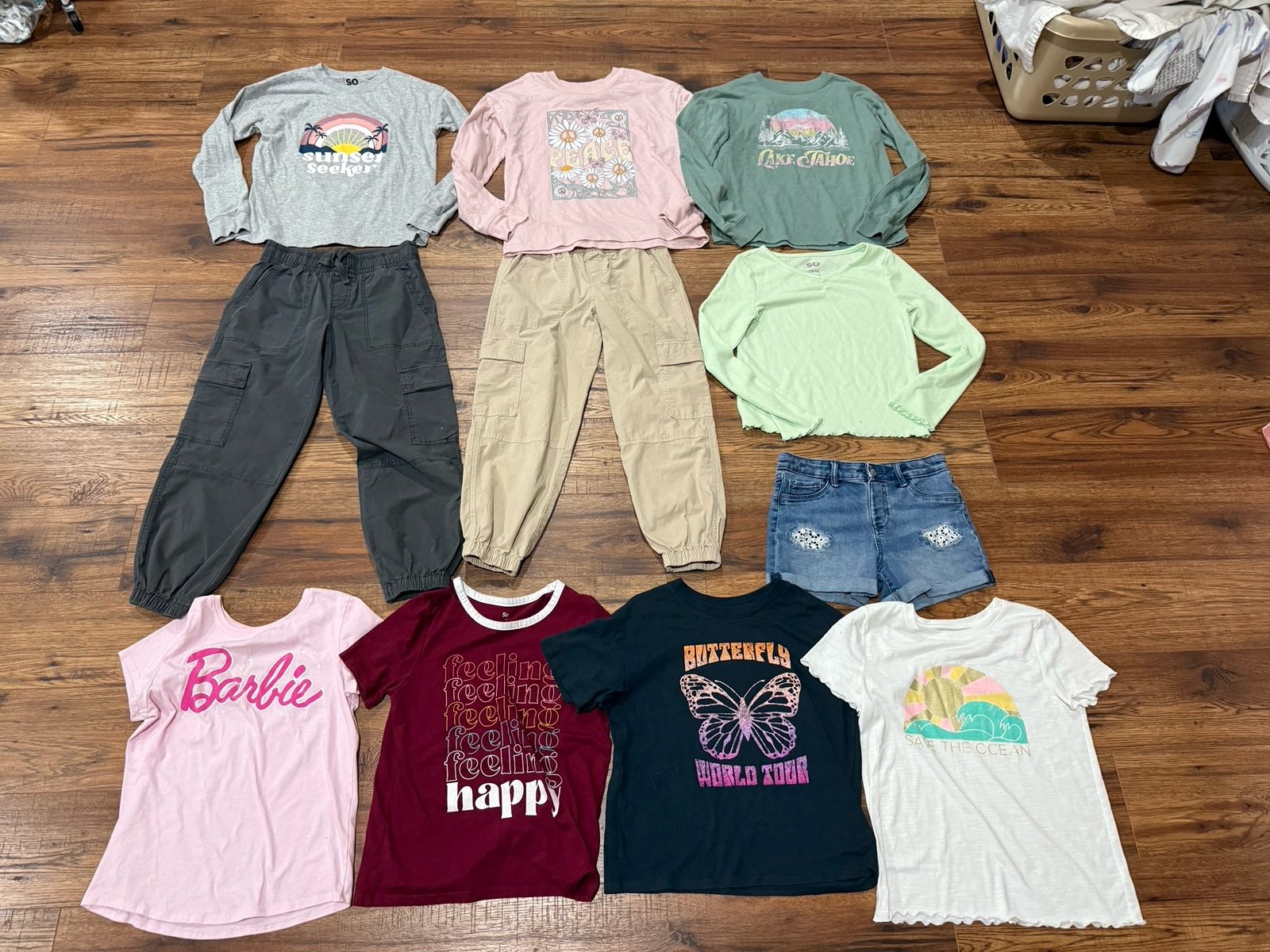 Girls jumping beans SO brand kohls cargo pants shirts tops shorts 10/12
