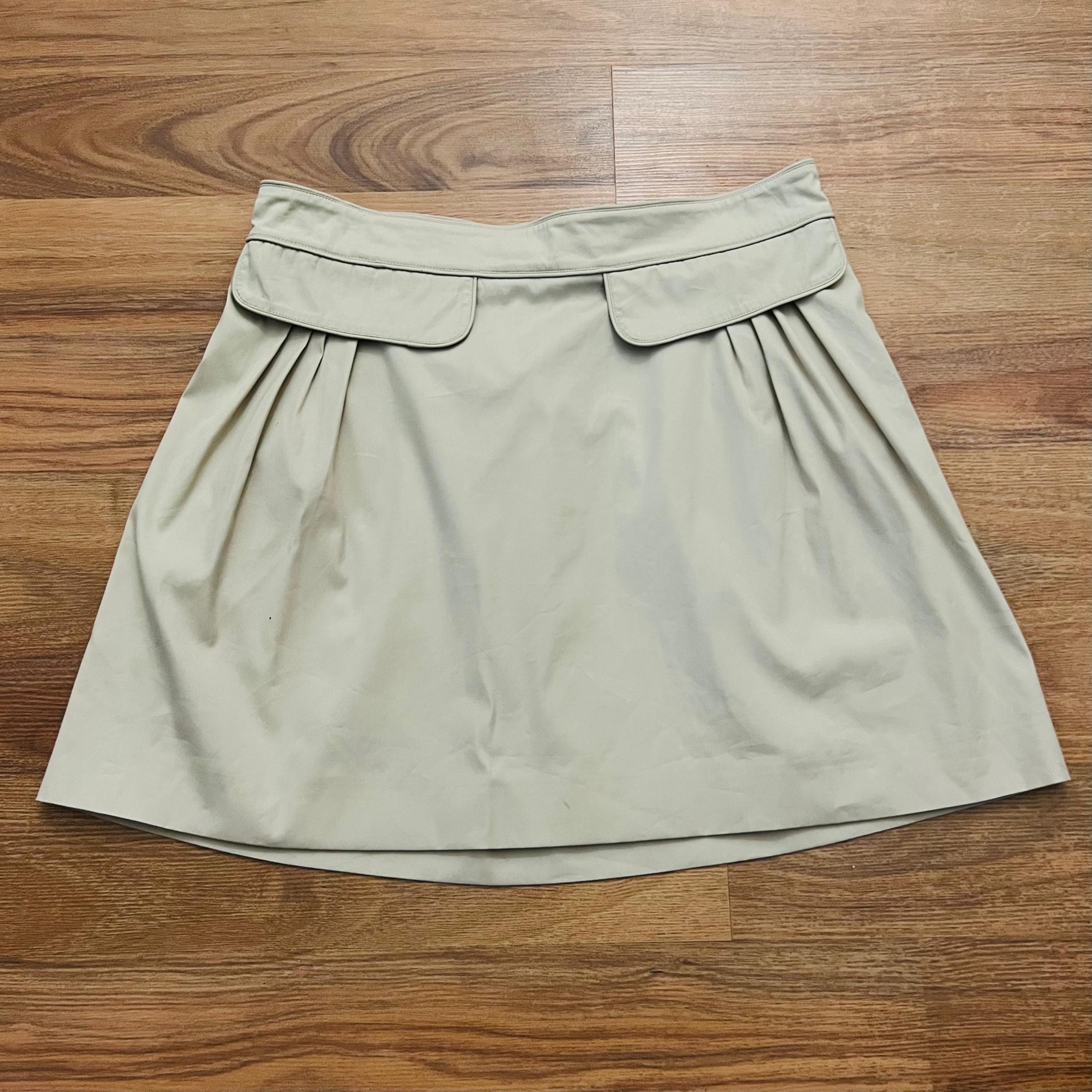 Burberry Khaki Pleated Tennis Skirt Womens 4 Mini Short Summer Casual