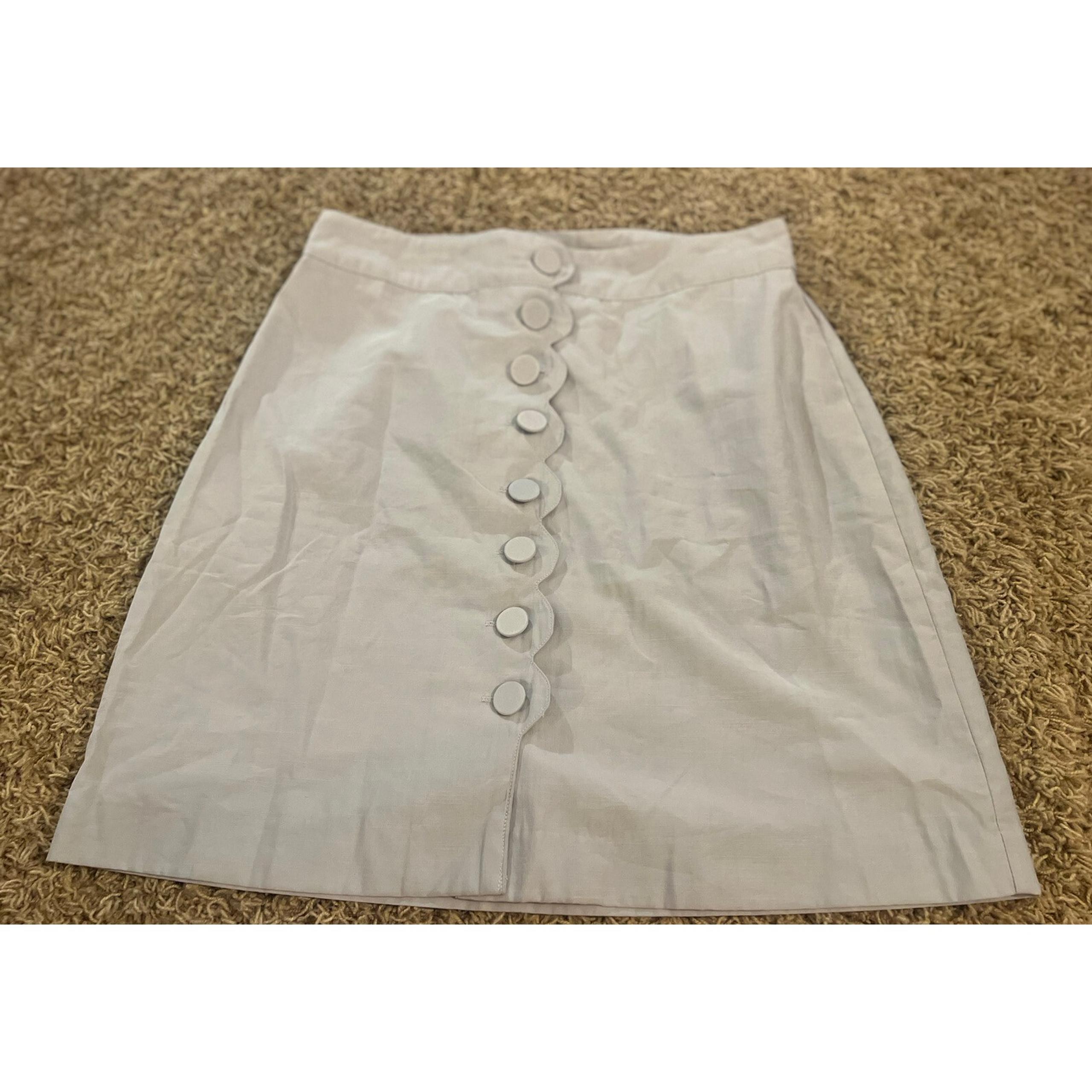 Gilli Women's Blue Flat Front Stretch Button Front Mini Skirt Size Large
