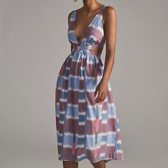 Anthropologie Deep-V Midi Dress - Size Medium