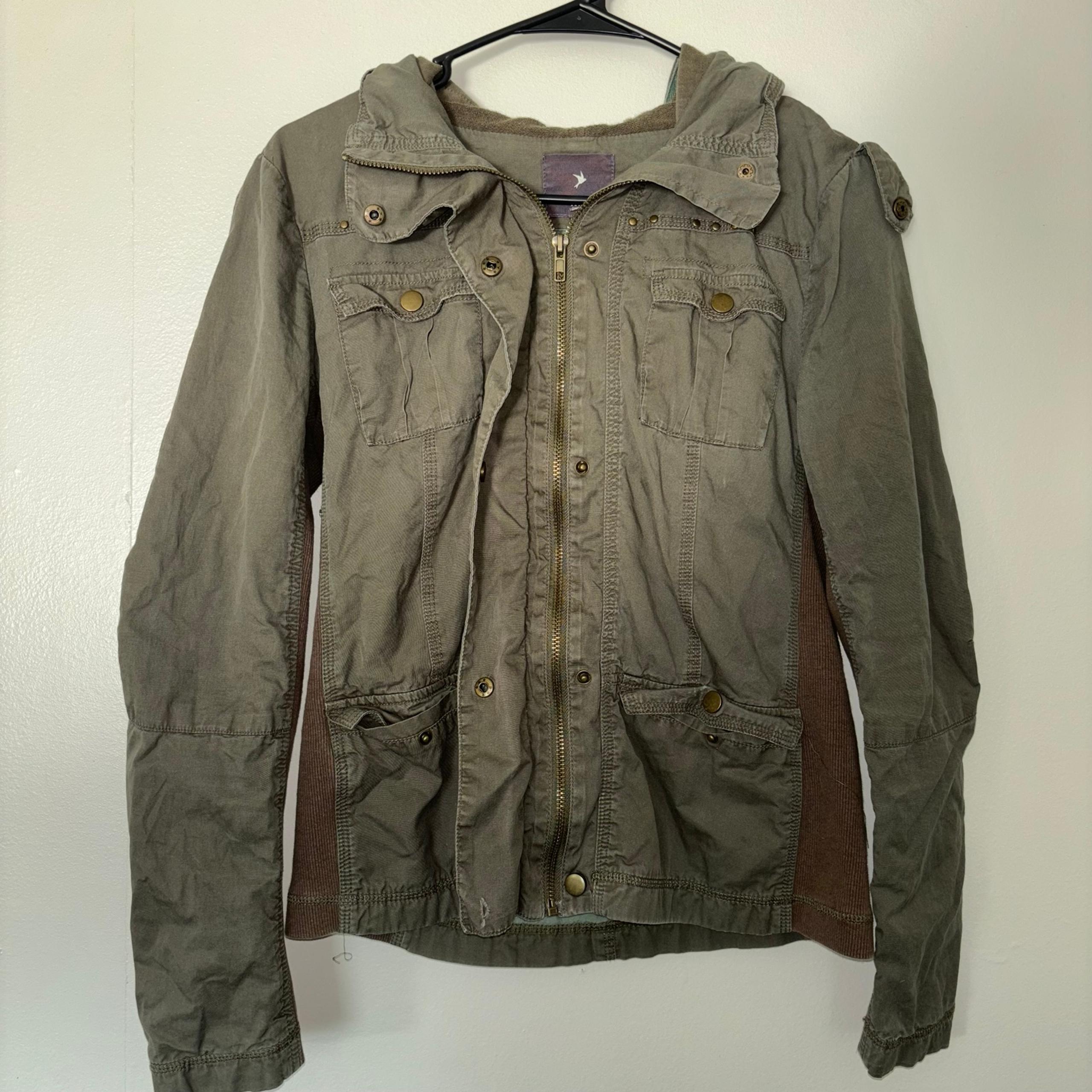 Forever 21 Green Utility Jacket with Collared Neckline