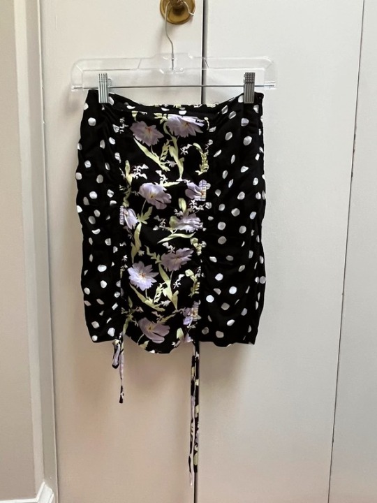 Polka dot floral skirt