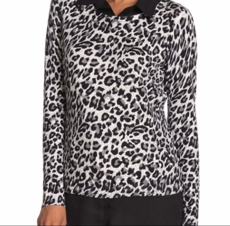 NWT ADRIANNA PAPELL - Leopard Sweater S