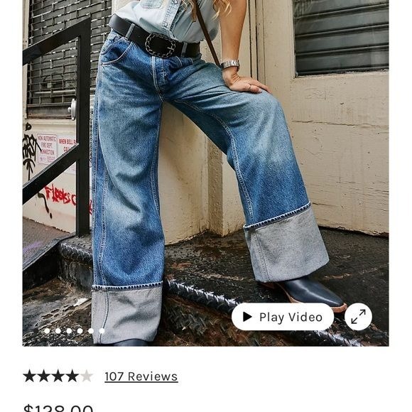 We The Free Final Countdown Cuffed Low-Rise Wide Leg Boyfriend Jeans size 30