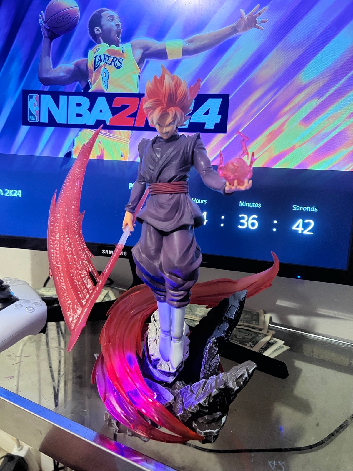 Black goku statue