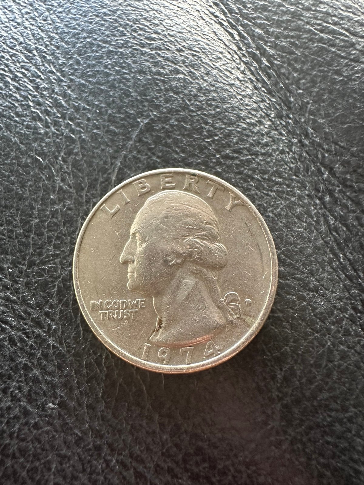 Error Coin Liberty Quarter 1974D filled mint mark