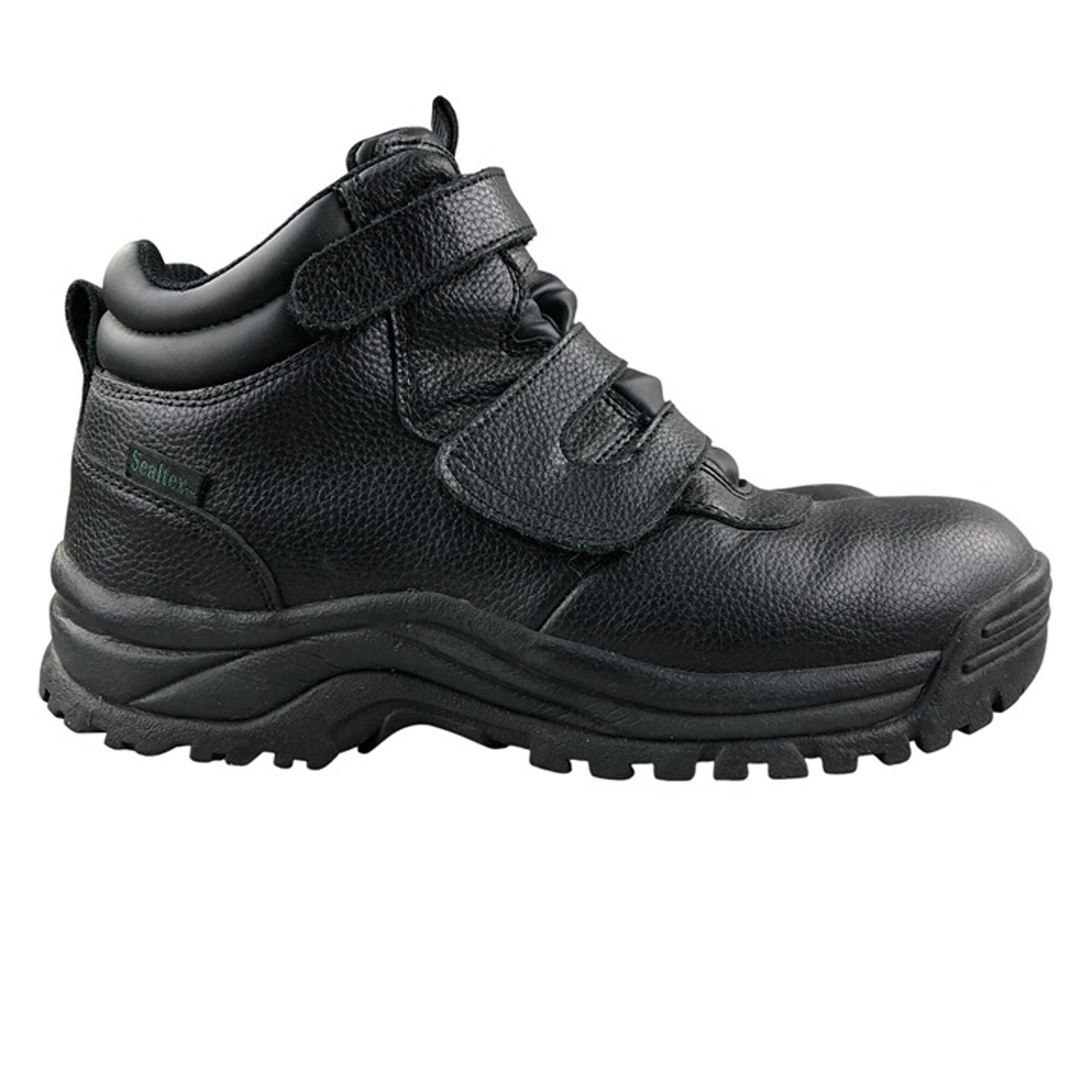 Propet Men's Size 9XX (5E) Cliff Walker Double Strap Black Leather WP Boots