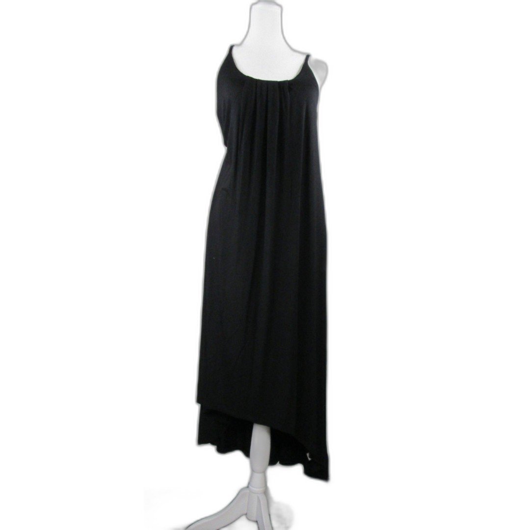 Black Dress XS Nicole Miller Knit Hi Low Hem Rayon Spandex Blend NWT (R133)