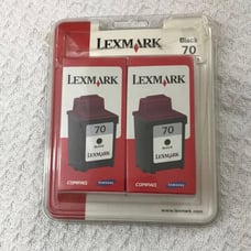 GENUINE Lexmark 70 Black Print Ink Cartridge (2) Twin Pack NEW SEALED 12A1970