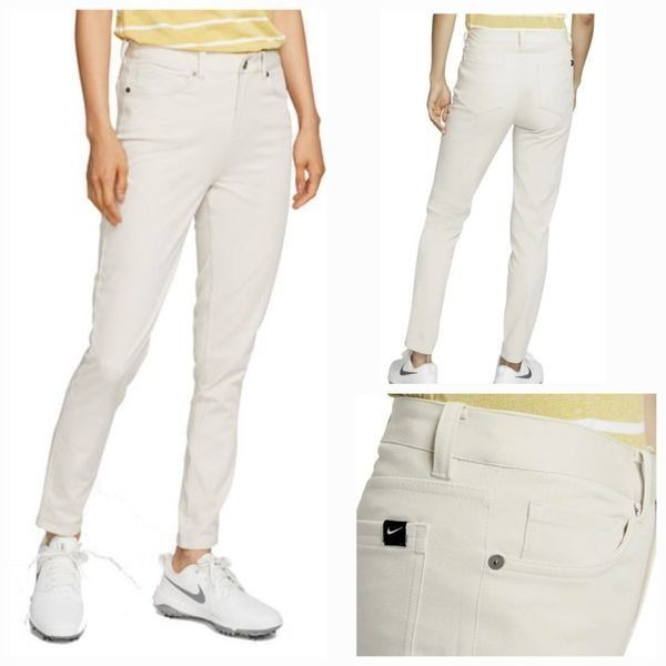 NIKE Fairway Women's Slim Jeans Golf Pants Off White/Ivory Size 6 NEW 95