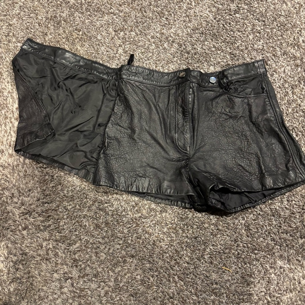 Black Leather Women's Shorts