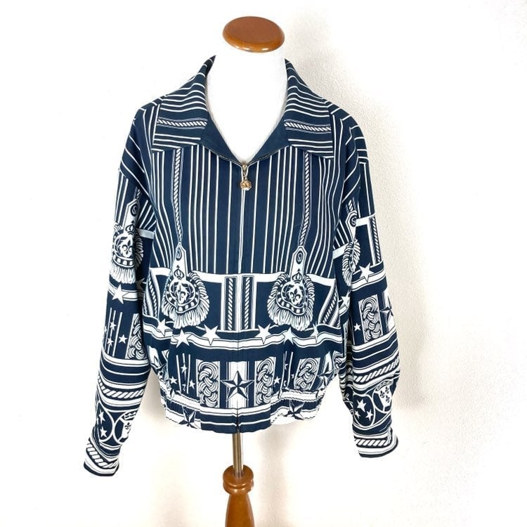 ST. JOHN Logo Print Bomber Zip Jacket