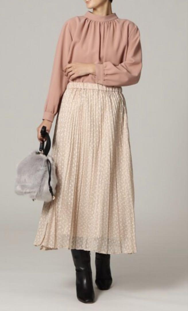 UNTITLED Dobby Dot Pleated Skirt, Brand New with Tags