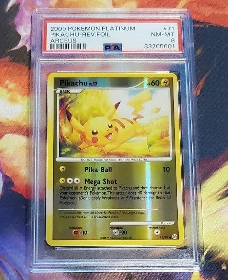 Pikachu PSA8 2009 Arceus #71/99 Rev Holo