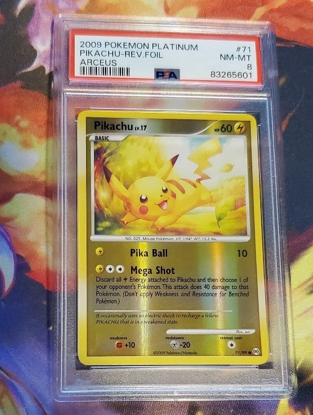 Pikachu PSA8 2009 Arceus #71/99 Rev Holo