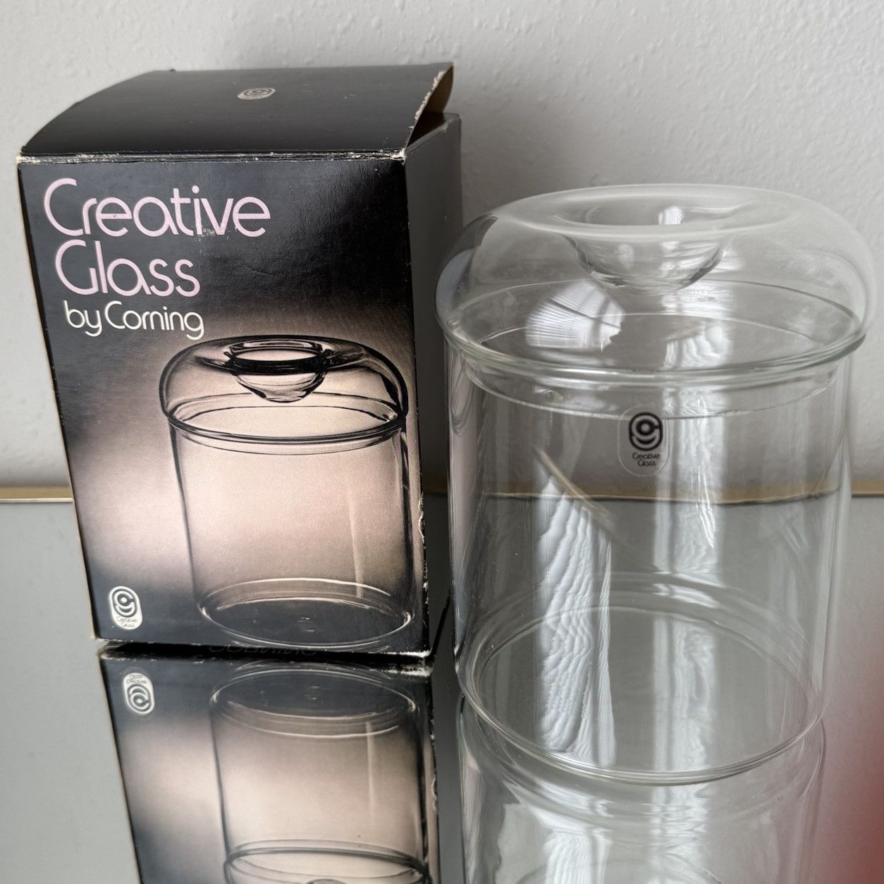 Vintage NEW IN BOX Creative Glass by Corning Canister Rare Super Stacker CG-5