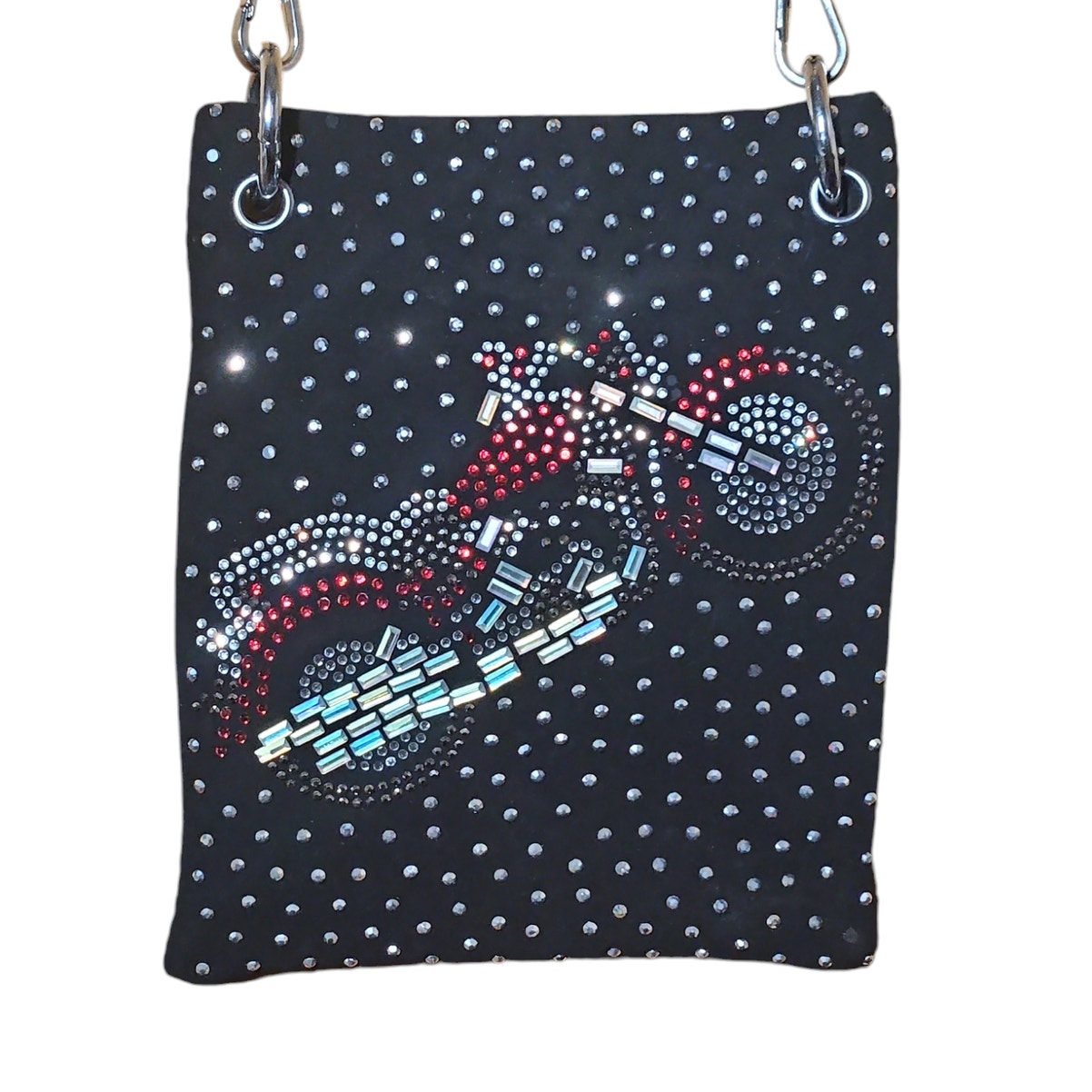 Rhinestone Bling Motorcycle Crossbody Bag Purse