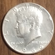 1966 kennedy silver half dollar