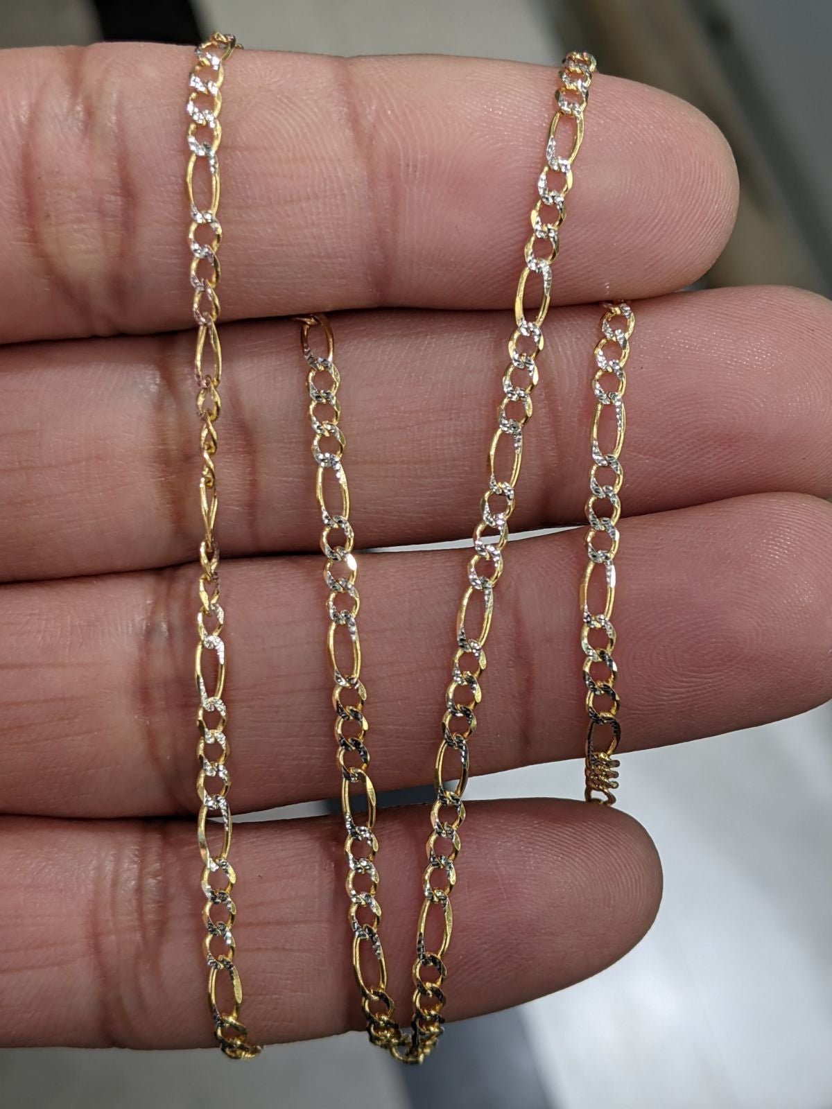 10kt real solid gold figaro chain