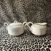 Limoges Sonogram Letter B Sugar & Creamer Set With Gold Trim