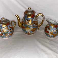 Antique/ 1920’s Satsuma Porcelain Gold Tea Set