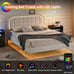 Floating Bed Frame Queen Size with RGB Led Lights