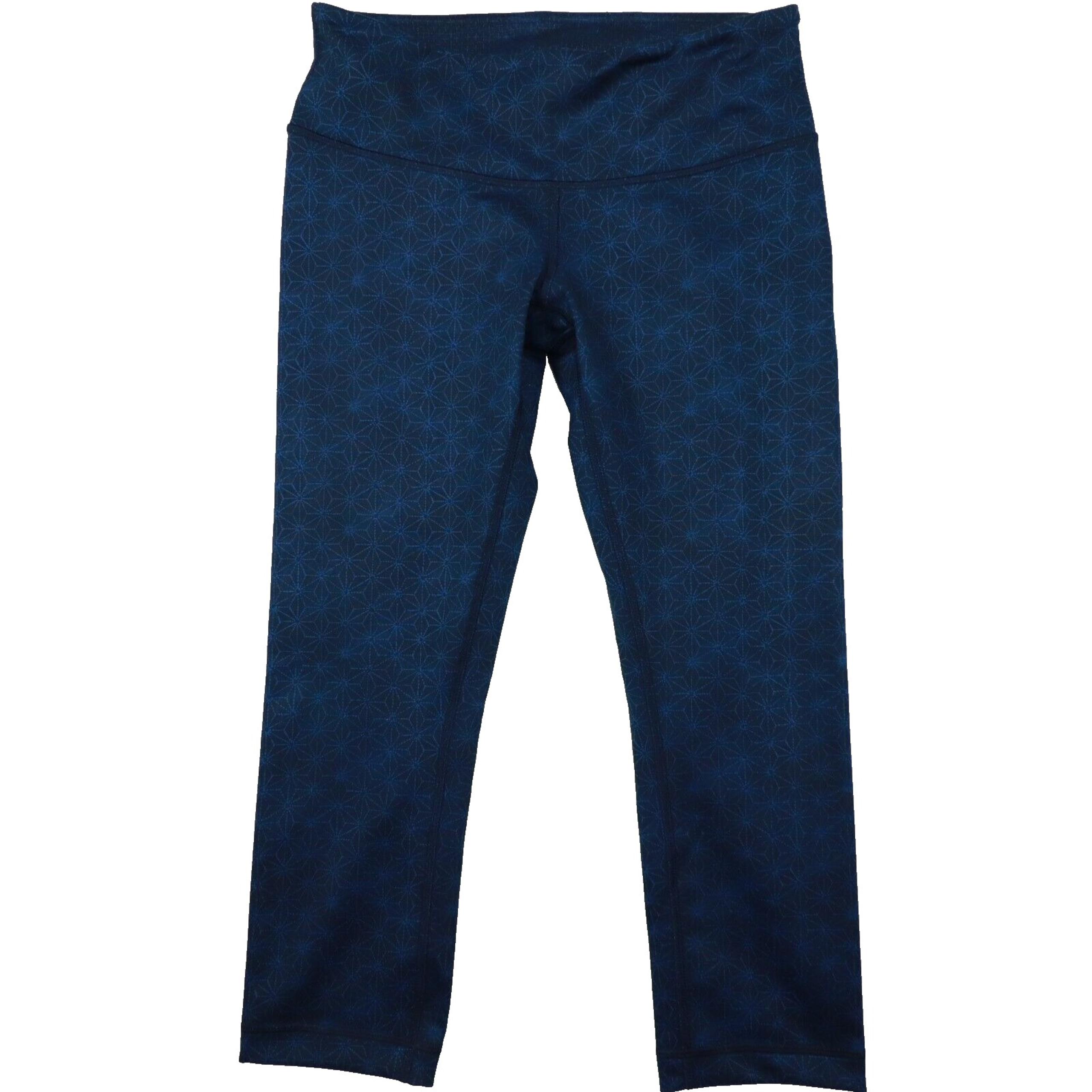 lululemon Women's Blue Geometric Print Crop Leggings Pants size 6