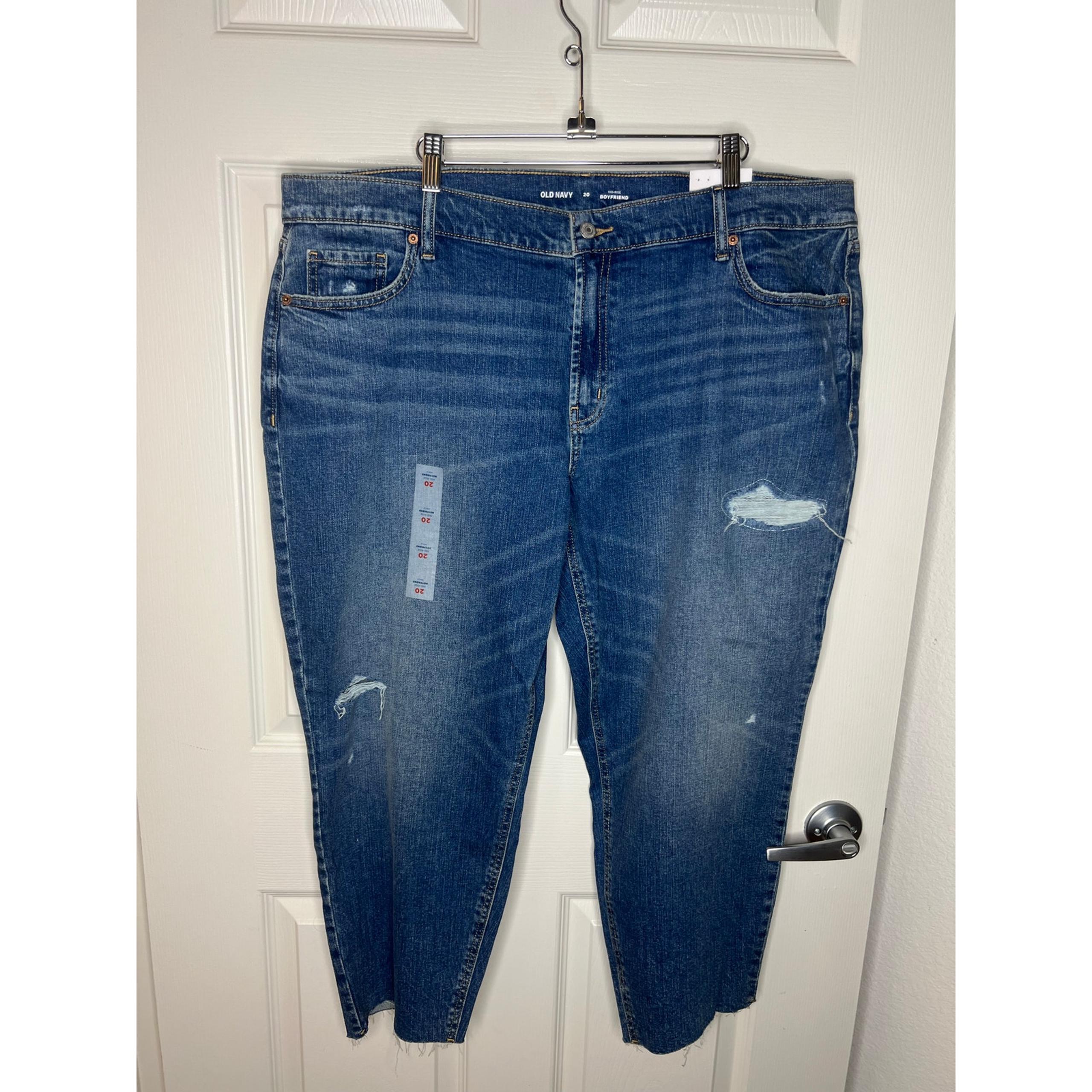 Old Navy Women's Mid-Rise Boyfriend Ankle Jeans Blue NEW ~ Size 20