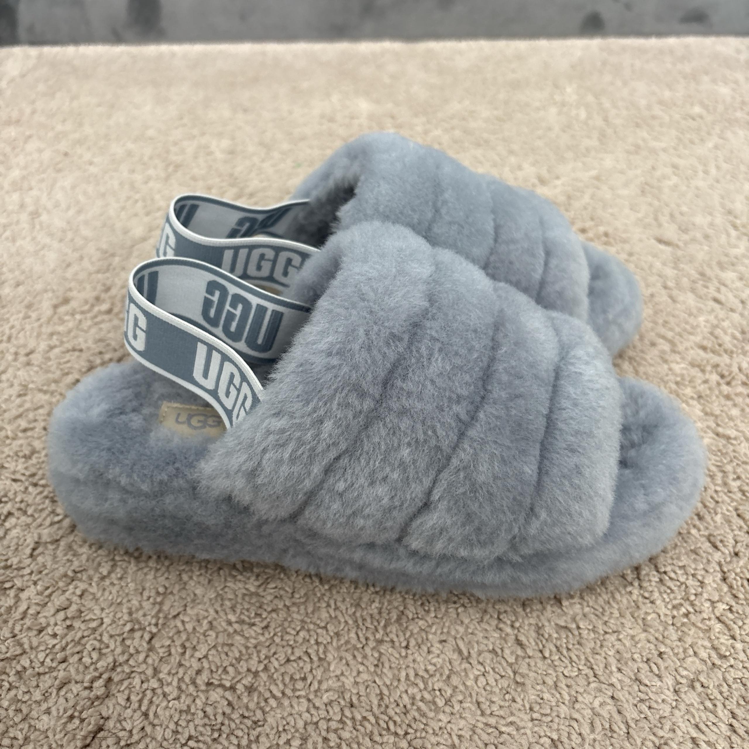 UGG Soft Blue Gray Slide Slippers