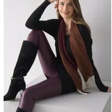 NWOT WHBM vegan leather runway legging 00 burgundy