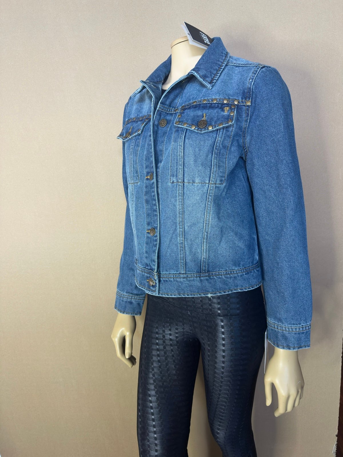 NWT FRYE Studded blue Denim Jacket size small
