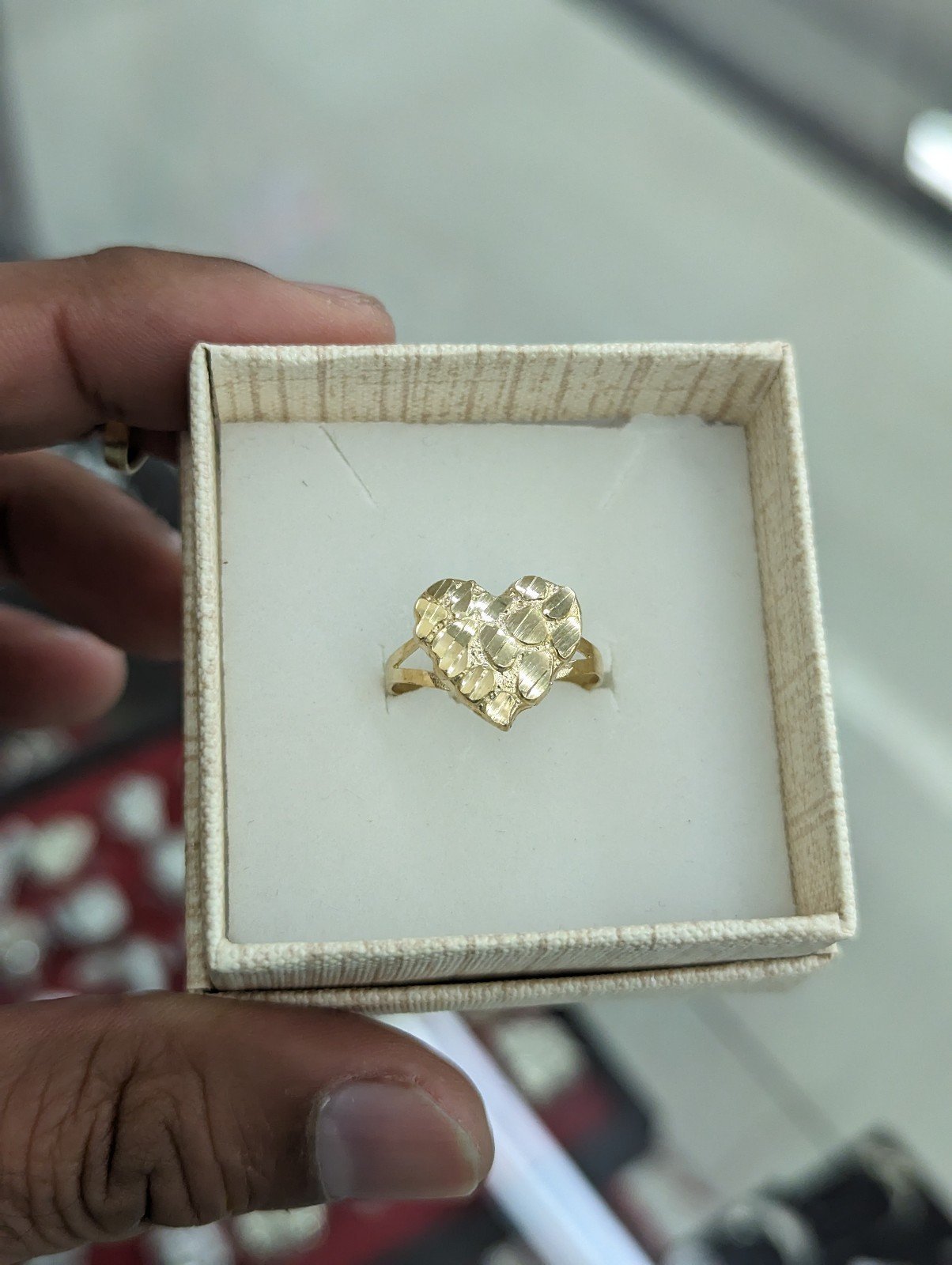 10kt Real Gold Nugget Heart Ring