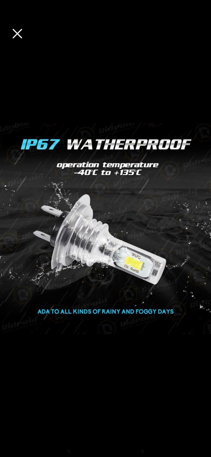 Mini Size H7 LED Headlight Bulb, 400% Super Bright 60W LED Conversion Kits for H