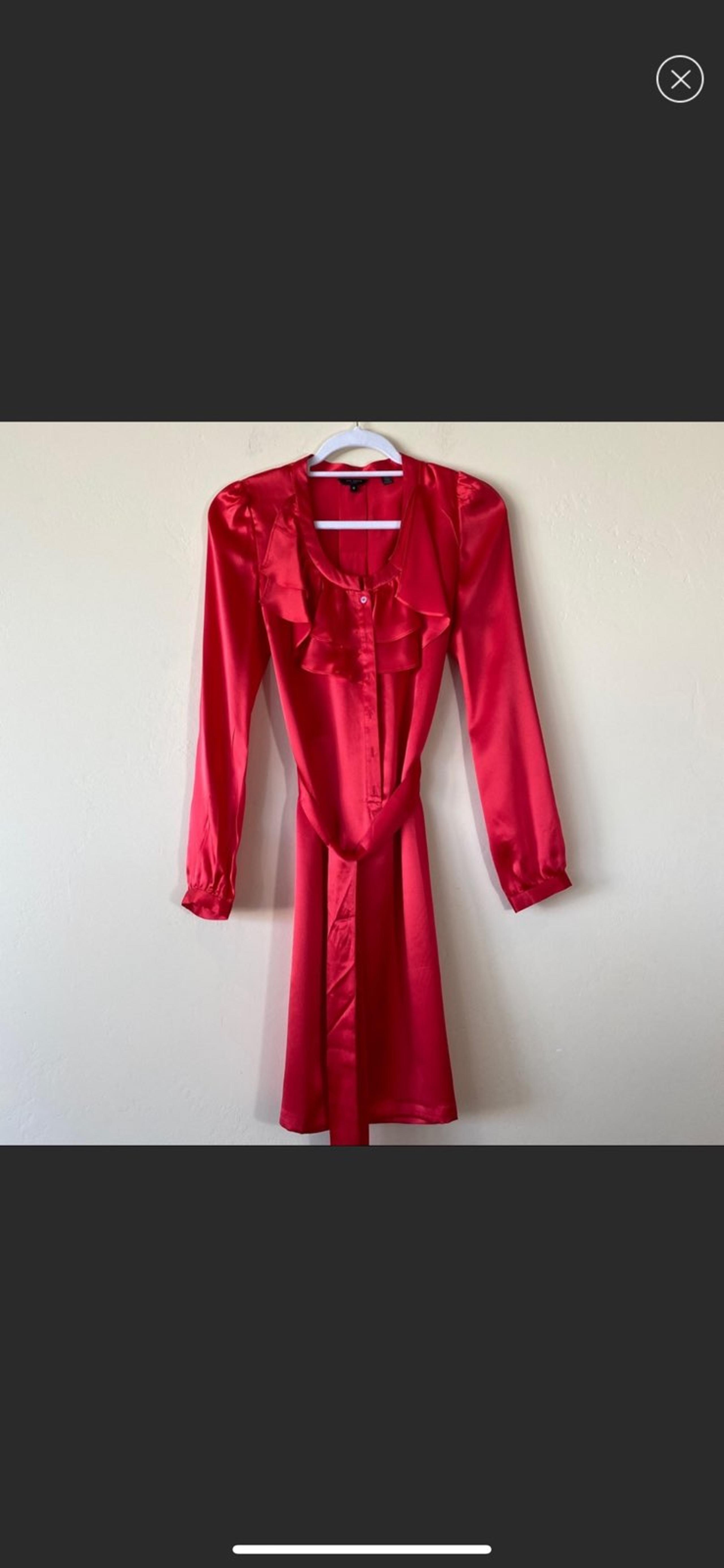 Ted Baker Red Silk Belted Dress 0