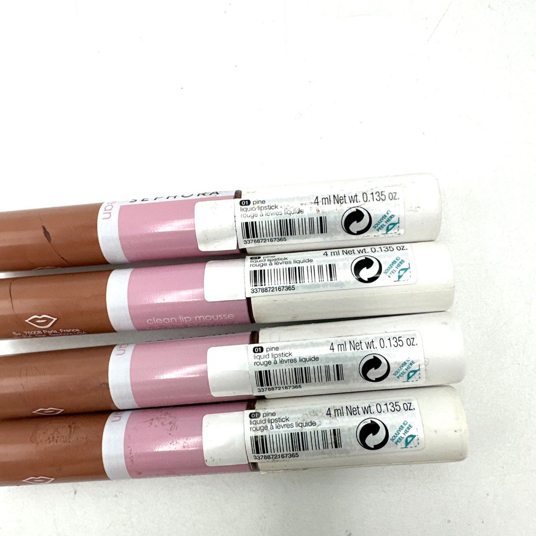 Lot of 4 SClean Sephora Liquid Lipstick Mousse 0.135 oz / 4 ml Shade 01 Pine