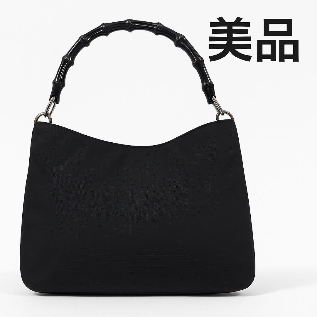 GUCCI Bamboo Handle Handbag Black