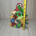 Vtg Home Interiors Patchwork Metal Christmas Tree With Bells And Snowman Candle