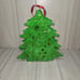 Vtg Home Interiors Patchwork Metal Christmas Tree With Bells And Snowman Candle