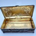 Wilcox Silver Plate Gilt Trinket Box Rectangular Jewelry Floral Embossed Hinged