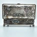 Wilcox Silver Plate Gilt Trinket Box Rectangular Jewelry Floral Embossed Hinged