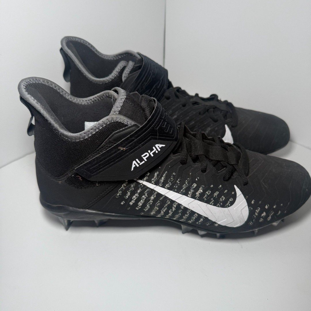 Nike Alpha Menace Pro 2 Mid Football Cleats Black AQ3209-002 Men's Size 11
