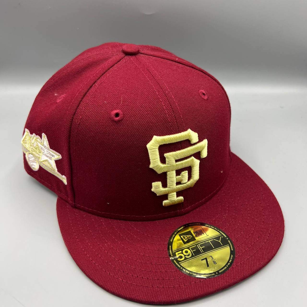 San Francisco Giants Hat Men 7 3/8 Red Gray 59Fifty New Era MLB Fitted Cap New