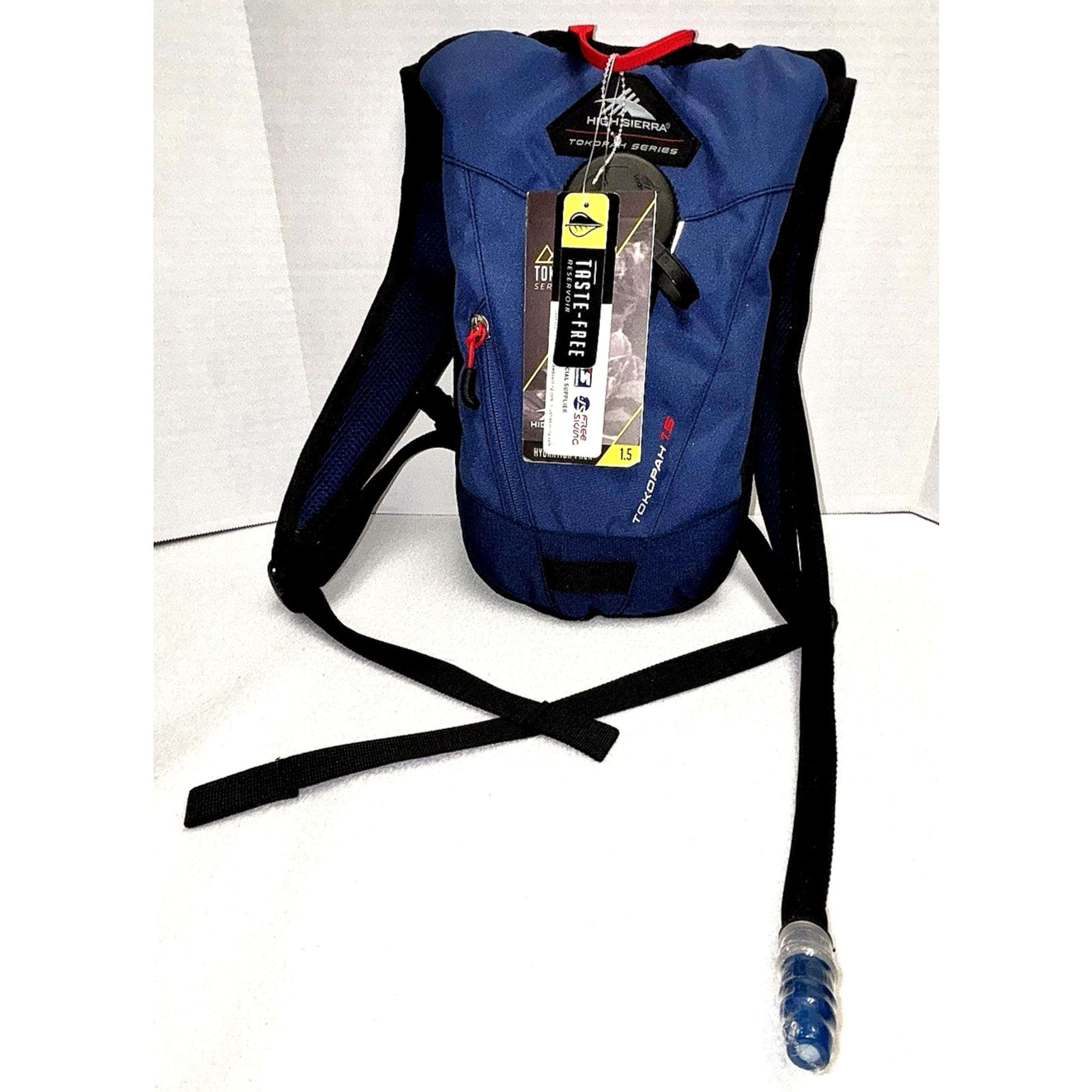 High Sierra 1.5L Hydration Pack Tokopah 1.5 Blue and Black Hiking NEW Sealed OOP