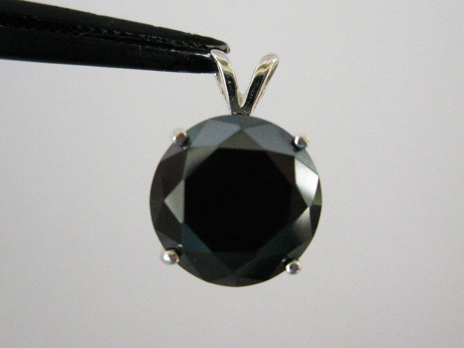 4.12ct REAL BLACK DIAMOND NECKLACE,FREE DIAMOND TESTER,CERTIFI CATE,PENDANT..